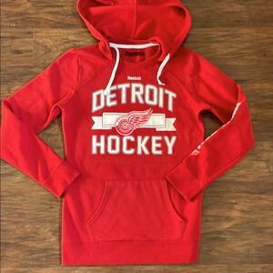Reebok Unisex Detroit Red Wings Hockey Red/White Hoodie Sz S